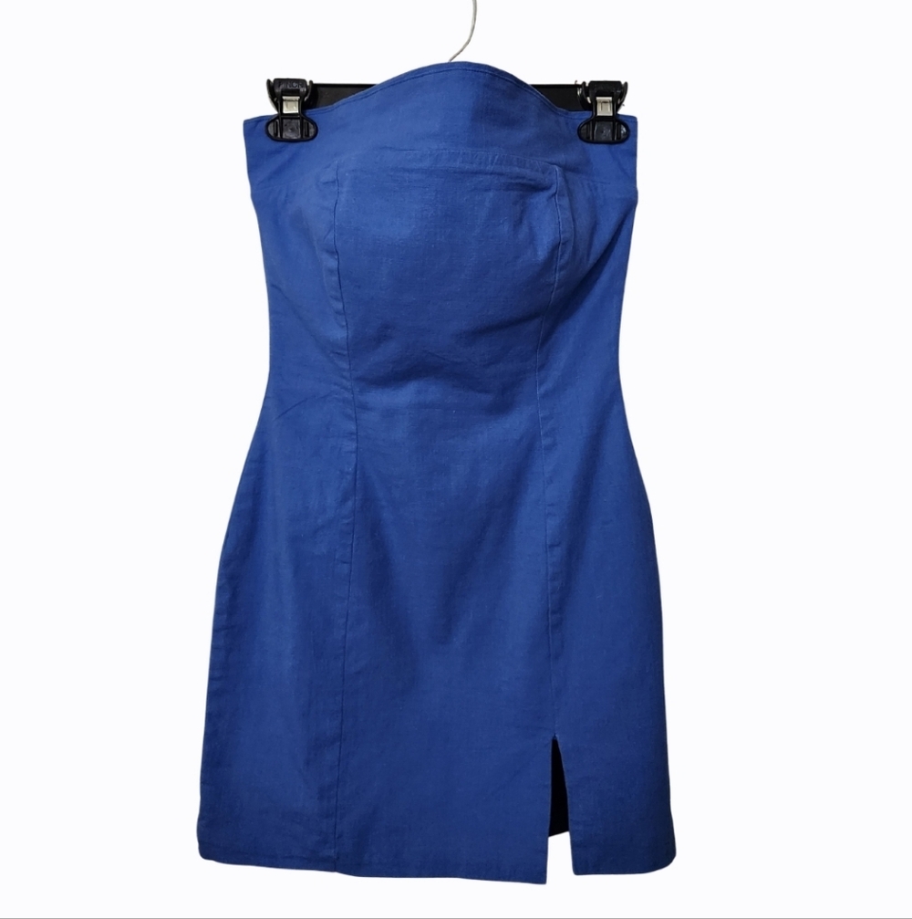 Cellecci Strapless Blue Dress-size Small